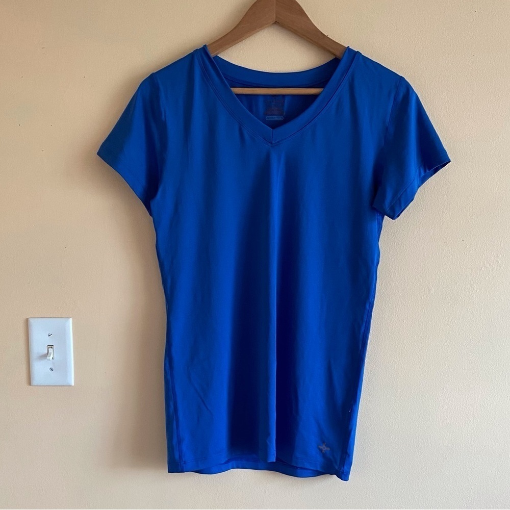 Tommie Copper Women's XL Recovery Liberate V-Neck Short Sleeve Shirt Blue - Picture 2 of 14